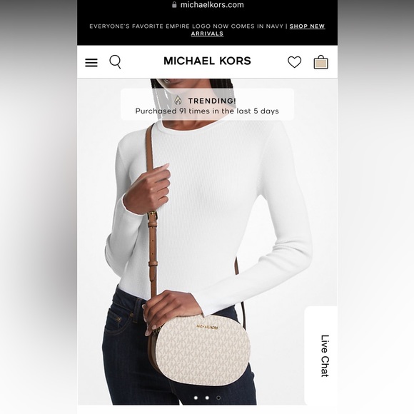 Michael Kors Jet Set Travel Medium Signature Logo Crossbody Bag - Picture 3 of 6